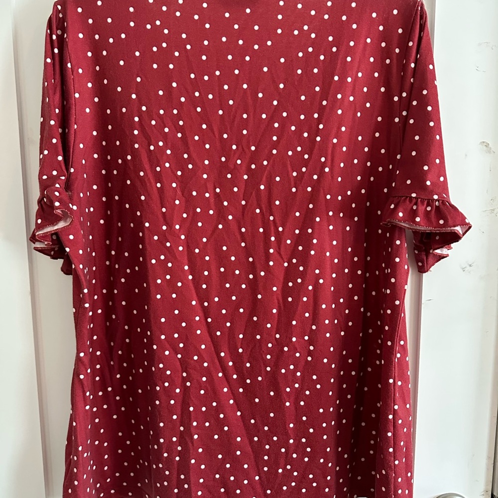 BloomChic Red Relaxed Ruffled Blouse - Picture 3 of 3